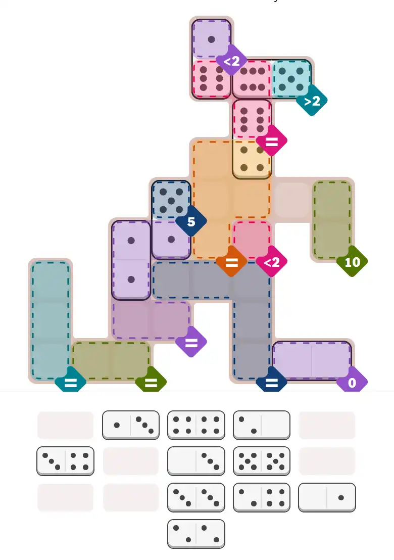 Pips hint for March 8, 2026 – hard level puzzle grid with critical first placements and strategy