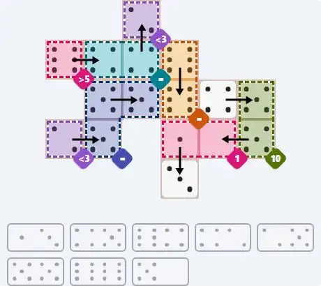 NYT Pips April 12, 2026 medium puzzle full solution grid with completed hints