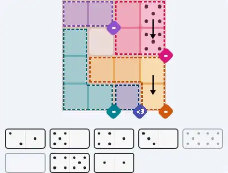 Pips hint for April 13, 2026 – medium level puzzle grid highlighting important moves and hints