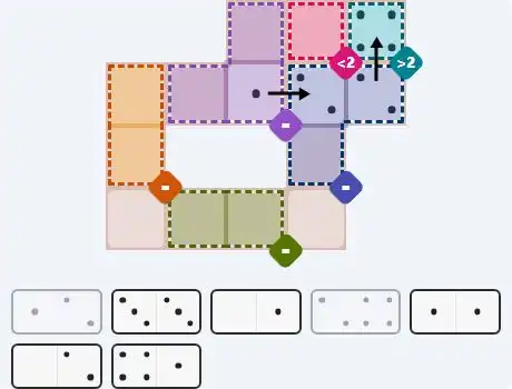 Pips hint for April 14, 2026 – medium level puzzle grid highlighting important moves and hints