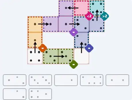 NYT Pips April 14, 2026 medium puzzle full solution grid with completed hints