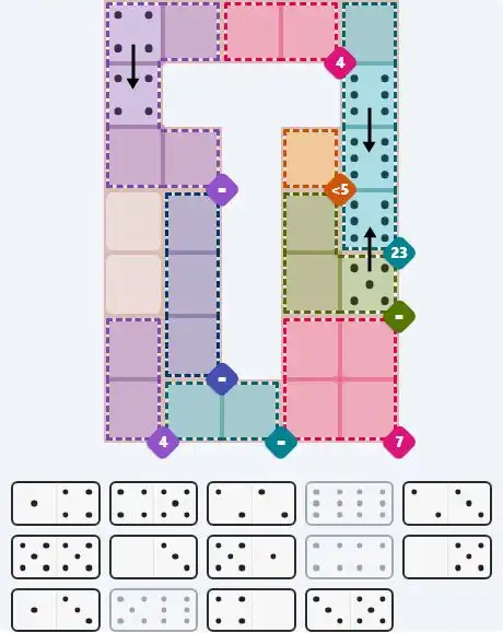 Pips hint for April 15, 2026 – hard level puzzle grid with critical first placements and strategy