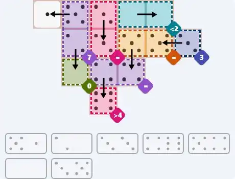 NYT Pips April 17, 2026 medium puzzle full solution grid with completed hints