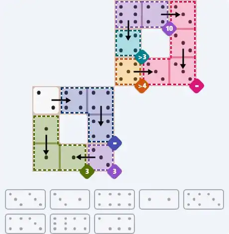 NYT Pips April 23, 2026 medium puzzle full solution grid with completed hints
