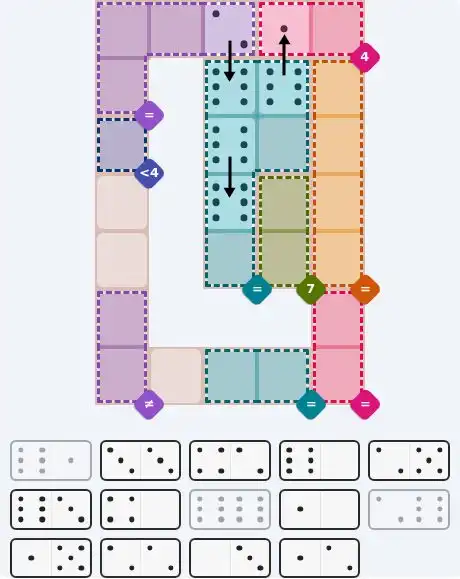 Pips hint for April 26, 2026 – hard level puzzle grid with critical first placements and strategy