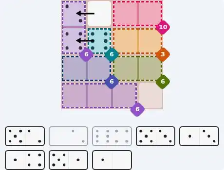 Pips hint for April 26, 2026 – medium level puzzle grid highlighting important moves and hints