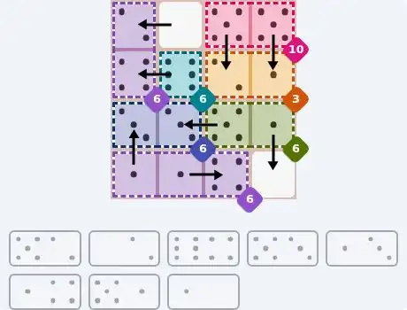NYT Pips April 26, 2026 medium puzzle full solution grid with completed hints