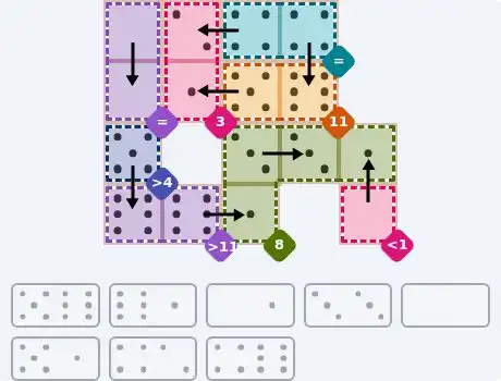 NYT Pips April 27, 2026 medium puzzle full solution grid with completed hints