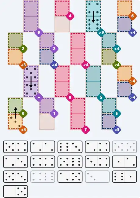 Pips hint for April 4, 2026 – hard level puzzle grid with critical first placements and strategy