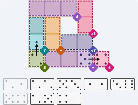 Pips hint for April 7, 2026 – medium level puzzle grid highlighting important moves and hints