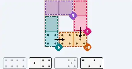 Pips hint for April 8, 2026 – easy level puzzle grid showing key first steps and strategy