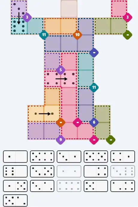 Pips hint for April 8, 2026 – hard level puzzle grid with critical first placements and strategy