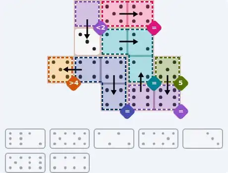 NYT Pips May 2, 2026 medium puzzle full solution grid with completed hints