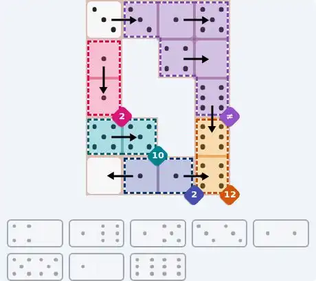 NYT Pips June 1, 2026 medium puzzle full solution grid with completed hints