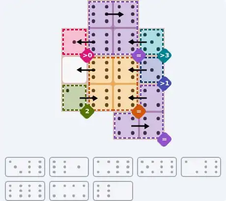 NYT Pips May 10, 2026 medium puzzle full solution grid with completed hints