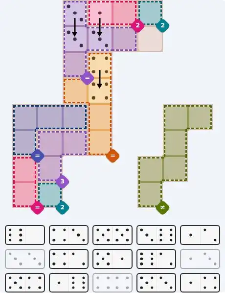 Pips hint for May 11, 2026 – hard level puzzle grid with critical first placements and strategy