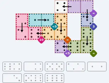 NYT Pips May 14, 2026 medium puzzle full solution grid with completed hints