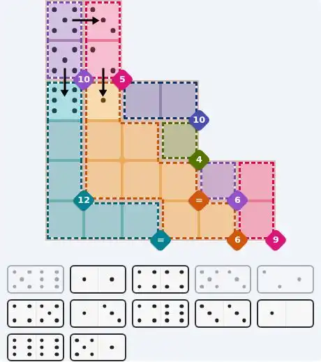Pips hint for May 15, 2026 – hard level puzzle grid with critical first placements and strategy