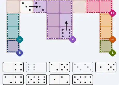 Pips hint for May 15, 2026 – medium level puzzle grid highlighting important moves and hints