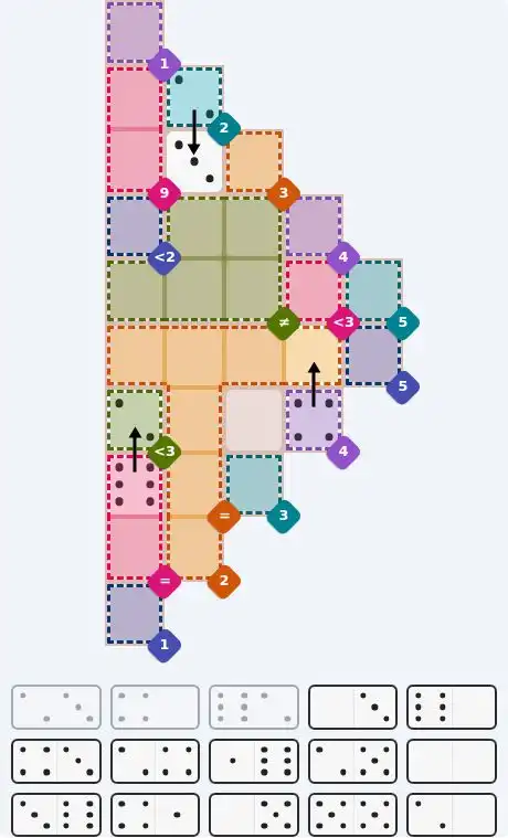 Pips hint for May 16, 2026 – hard level puzzle grid with critical first placements and strategy