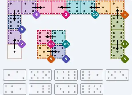 NYT Pips May 16, 2026 medium puzzle full solution grid with completed hints