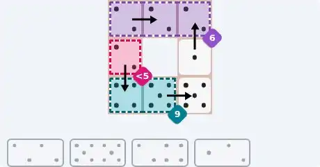 NYT Pips May 18, 2026 easy puzzle full solution grid with all hints completed
