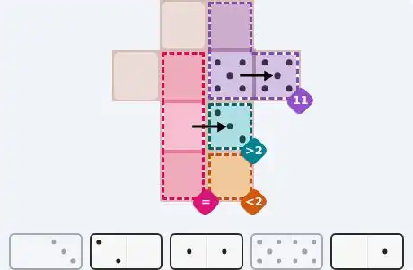 Pips hint for May 20, 2026 – easy level puzzle grid showing key first steps and strategy