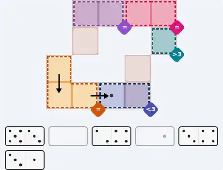 Pips hint for May 3, 2026 – easy level puzzle grid showing key first steps and strategy