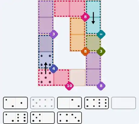 Pips hint for May 30, 2026 – medium level puzzle grid highlighting important moves and hints