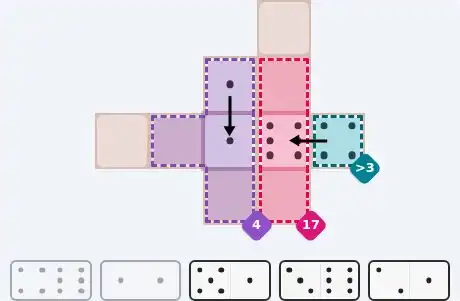 Pips hint for May 4, 2026 – easy level puzzle grid showing key first steps and strategy