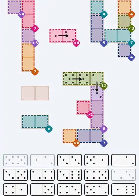 Pips hint for May 5, 2026 – hard level puzzle grid with critical first placements and strategy