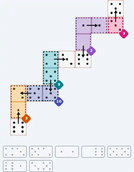 NYT Pips May 5, 2026 medium puzzle full solution grid with completed hints