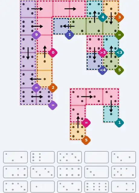 NYT Pips May 6, 2026 hard puzzle full solution grid showing final answer with hints