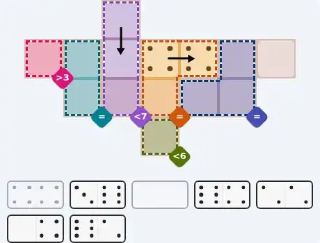 Pips hint for May 6, 2026 – medium level puzzle grid highlighting important moves and hints