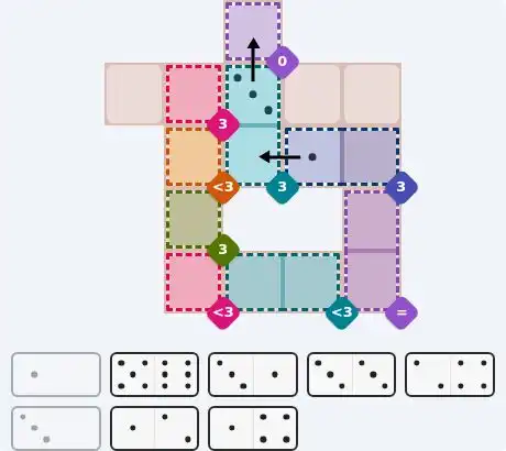 Pips hint for May 7, 2026 – medium level puzzle grid highlighting important moves and hints