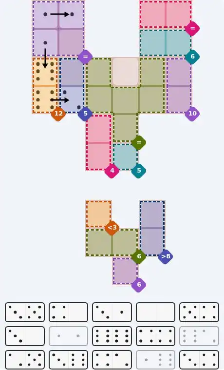 Pips hint for May 9, 2026 – hard level puzzle grid with critical first placements and strategy