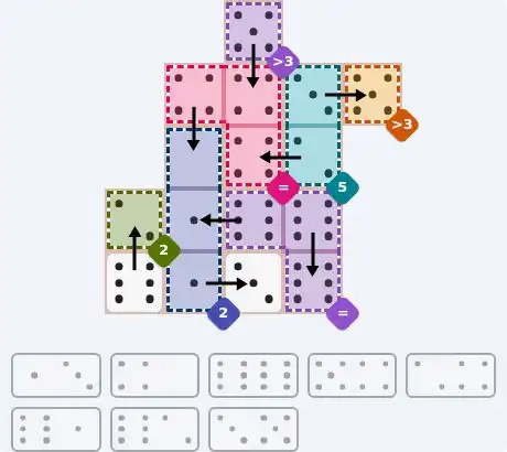 NYT Pips July 1, 2026 medium puzzle full solution grid with completed hints