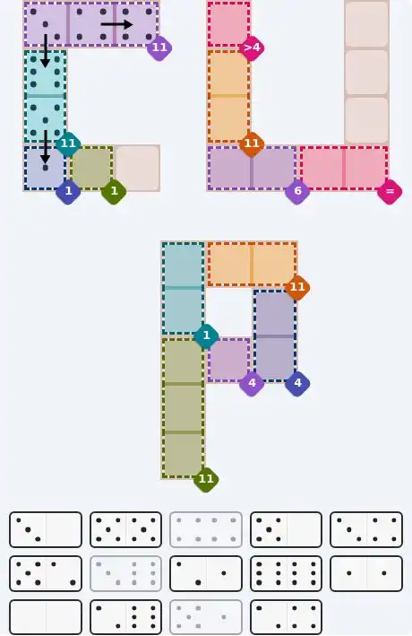Pips hint for June 11, 2026 – hard level puzzle grid with critical first placements and strategy
