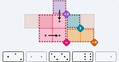 Pips hint for June 12, 2026 – easy level puzzle grid showing key first steps and strategy