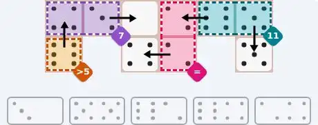 NYT Pips June 13, 2026 easy puzzle full solution grid with all hints completed