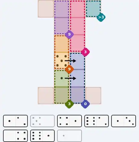 Pips hint for June 13, 2026 – medium level puzzle grid highlighting important moves and hints
