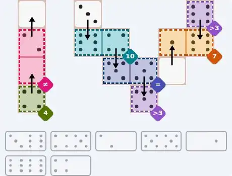 NYT Pips June 14, 2026 medium puzzle full solution grid with completed hints