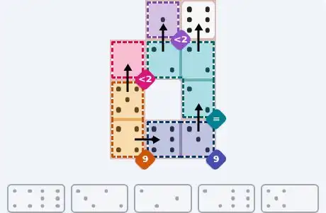 NYT Pips June 16, 2026 easy puzzle full solution grid with all hints completed