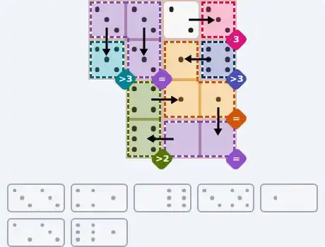 NYT Pips June 20, 2026 medium puzzle full solution grid with completed hints