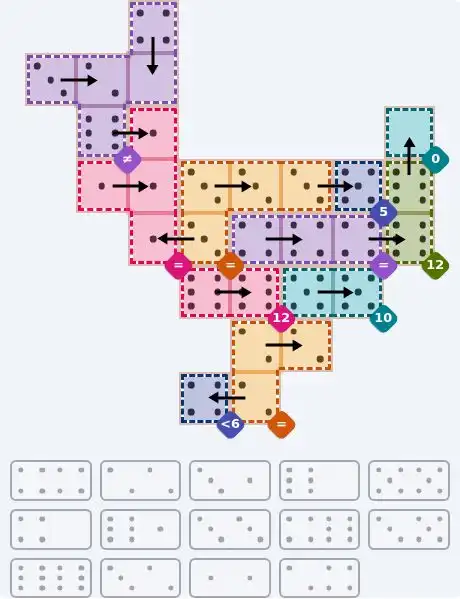 NYT Pips June 22, 2026 hard puzzle full solution grid showing final answer with hints