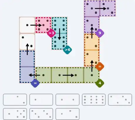 NYT Pips June 22, 2026 medium puzzle full solution grid with completed hints