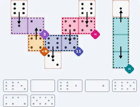 NYT Pips June 23, 2026 medium puzzle full solution grid with completed hints