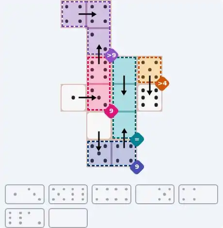 NYT Pips June 24, 2026 medium puzzle full solution grid with completed hints