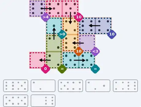NYT Pips June 26, 2026 medium puzzle full solution grid with completed hints