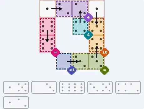 NYT Pips June 3, 2026 easy puzzle full solution grid with all hints completed